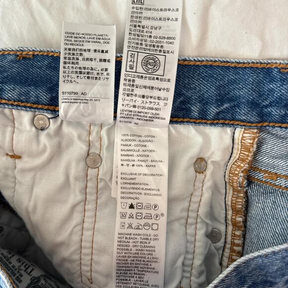 levis 501 distressed high rise denim shorts w29 vintage cutoff - Picture 7 of 7